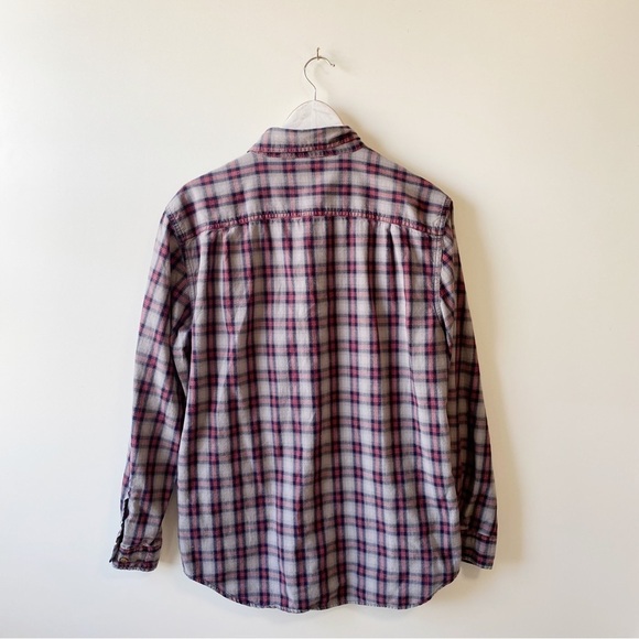 CARHARTT Gray, Blue & Red Plaid Relaxed Fit Button Up Shirt Men’s Medium - Picture 9 of 9